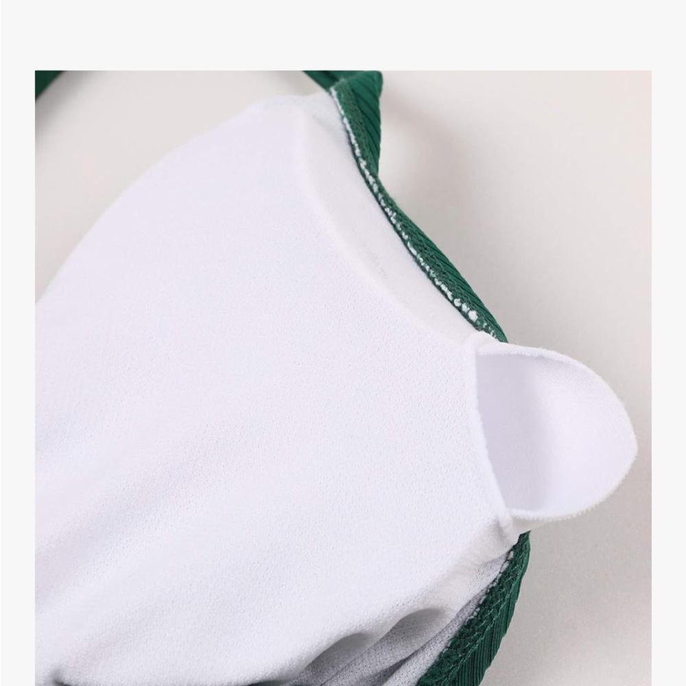 Green Triangle Bikini Set String Tie Side Bottoms Triangle Top Womens Swimsuit S - Picture 12 of 16